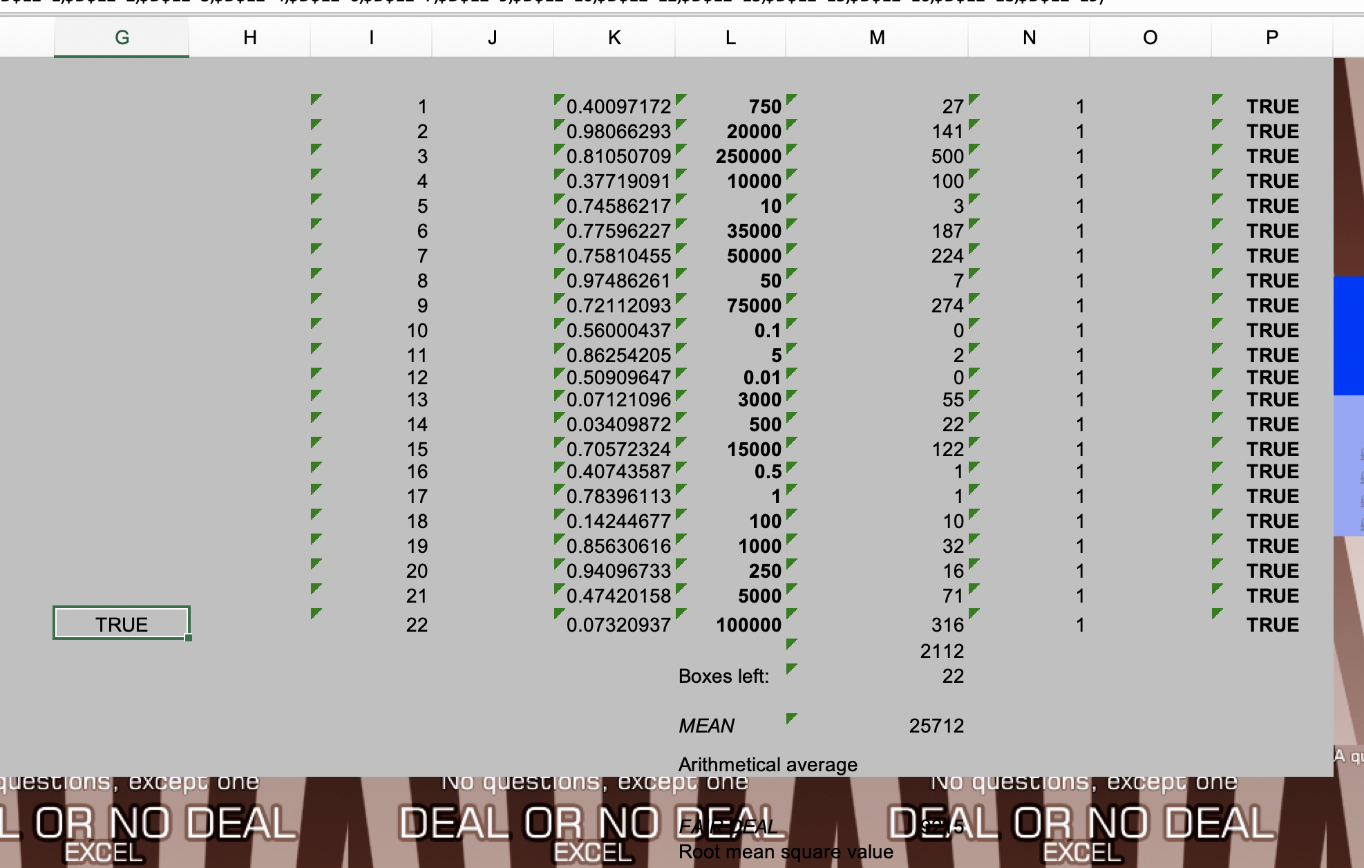 Box value calculation