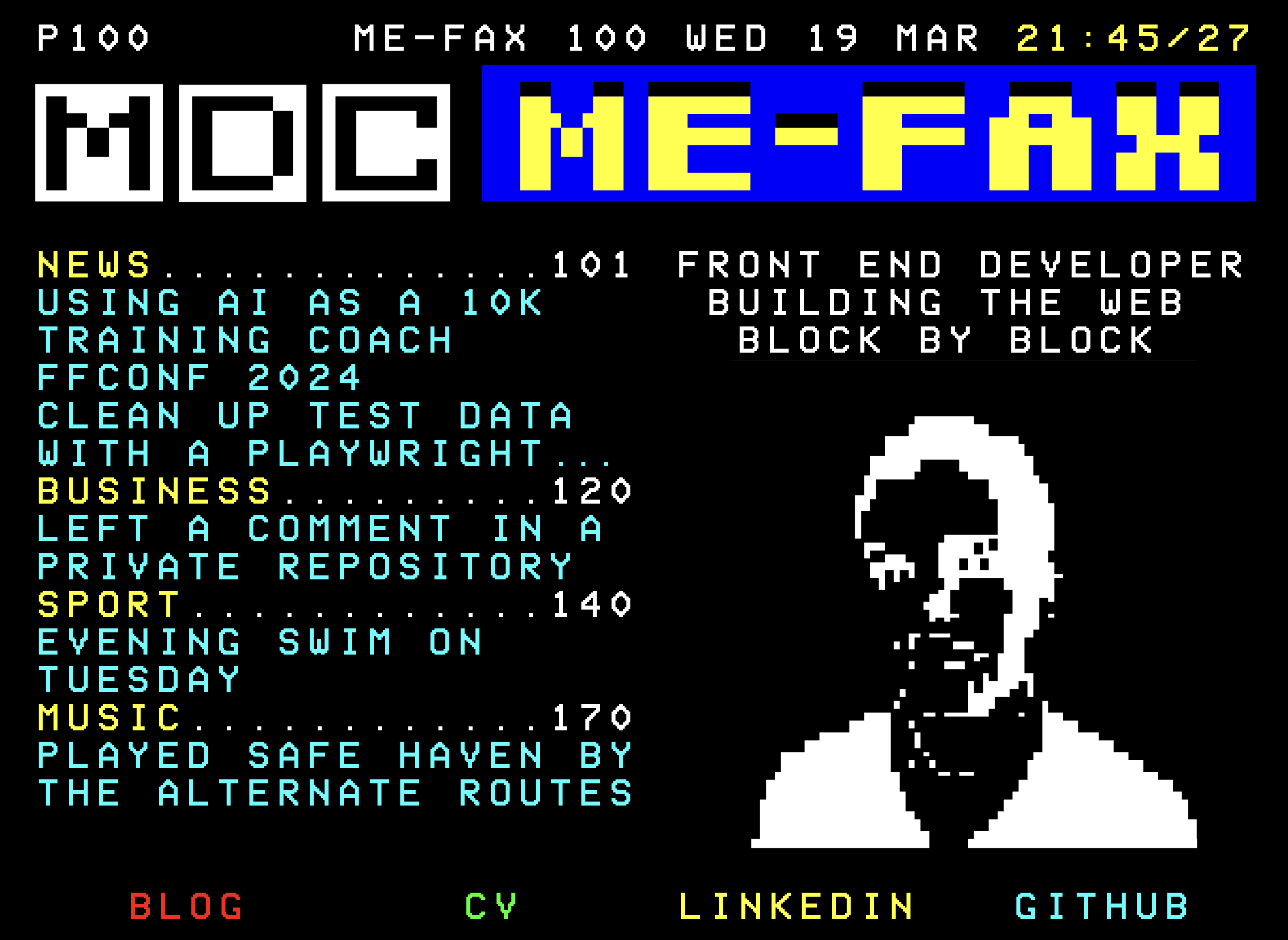 Screenshot of Me-fax homepage
