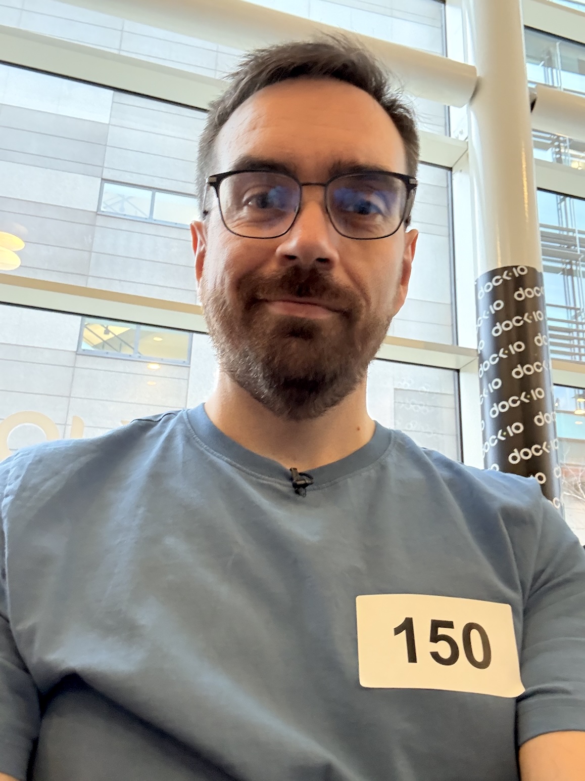 Me with crowd number 150 waiting to head into the studio